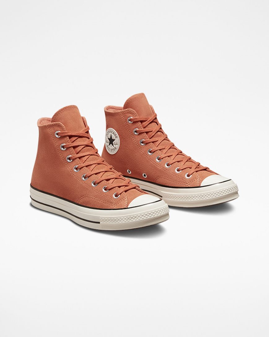 Tenisi Inalti Barbati Converse Chuck 70 Piele Intoarsa Portocalii Negrii | RO JWD0T263